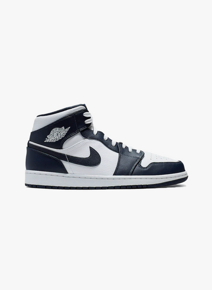 Air Jordan 1 Mid White Metallic Gold Obsidian