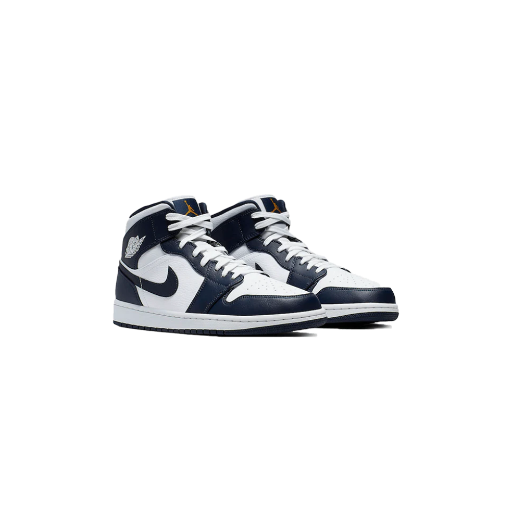 Air Jordan 1 Mid White Metallic Gold Obsidian