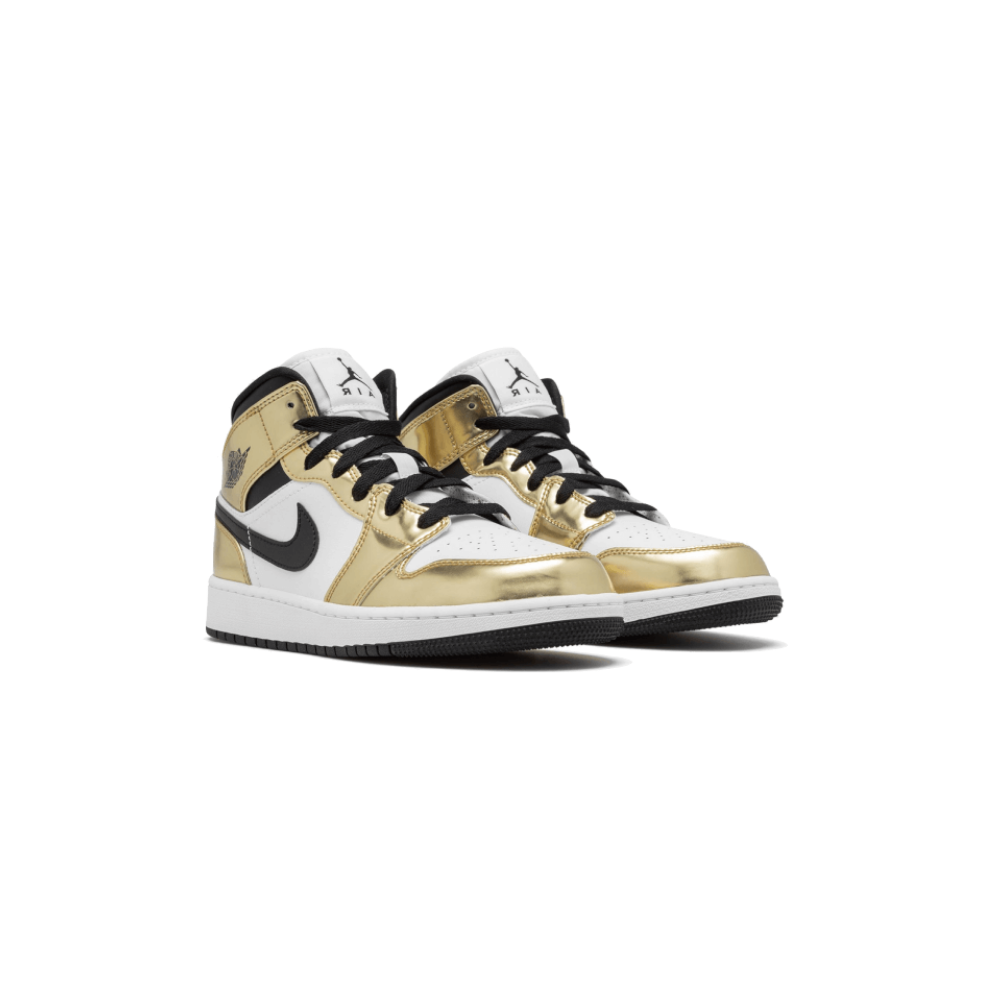 Air Jordan 1 Mid White Metallic Gold