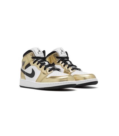 Air Jordan 1 Mid White Metallic Gold